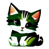 Cumpara ieftin Sticker decorativ, Pisica, Verde, 71 cm, 10061ST, Oem
