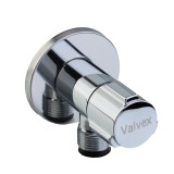 Robinet coltar crom, pentru masina spalat sau rezervor WC, cu cap ceramic, Valvex Star, 1483110, alama, 1/2&quot; - 3/4&quot;