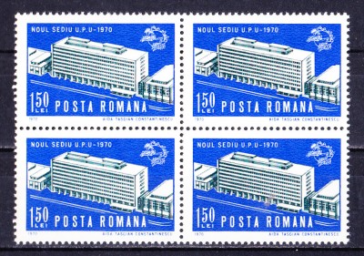 TSV$ - 1970 LP 738 NOUL SEDIU AL U.P.U. BLOC X 4 MNH/** LUX foto