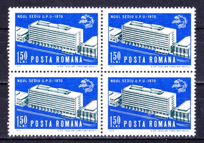 TSV$ - 1970 LP 738 NOUL SEDIU AL U.P.U. BLOC X 4 MNH/** LUX
