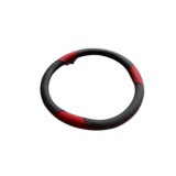 Husa Volan Auto Universal Negru Rosu 38cm Piele Ecologica/Microfibra Antiderapanta