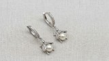 Cumpara ieftin Cercei Lungi Argint 925 cu Perla si Gandacel Zirconiu, 2cm, Huggie, Nature Elegance, Femei