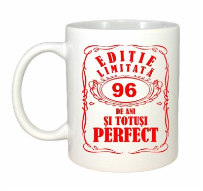 Cana alba personalizata, Editie Limitata 96 ani, INOVATIX&amp;reg;. 330ml foto