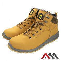 Bocanci de lucru pentru protectie cu bombeu metalic, marimea 43, ArtMas, CAMEL