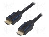 Cablu HDMI - HDMI, din ambele par&amp;#355;i, HDMI mufa, 3m, negru, LOGILINK - CHB005