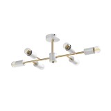 Cumpara ieftin Plafonieră Modernă Klausen Aglet PL6 Auriu-Alb 20x59x29cm, 6xE27, Corp Iluminat Urban pentru Living sau Dormitor, Design Elegant și Rafinat