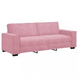 Cumpara ieftin Canapea cu 3 Locuri, Latime 220 cm, Material Catifea Roz