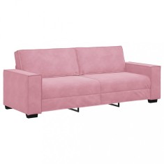 Canapea cu 3 Locuri, Latime 220 cm, Material Catifea Roz