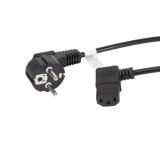 Cablu de alimentare Lanberg 43644, Schuko la IEC C13, unghiular, 3 m, negru