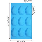 Cumpara ieftin Set 2 bucati forme de copt pentru madeleine, 28 x 13 cm, silicon, albastru deschis