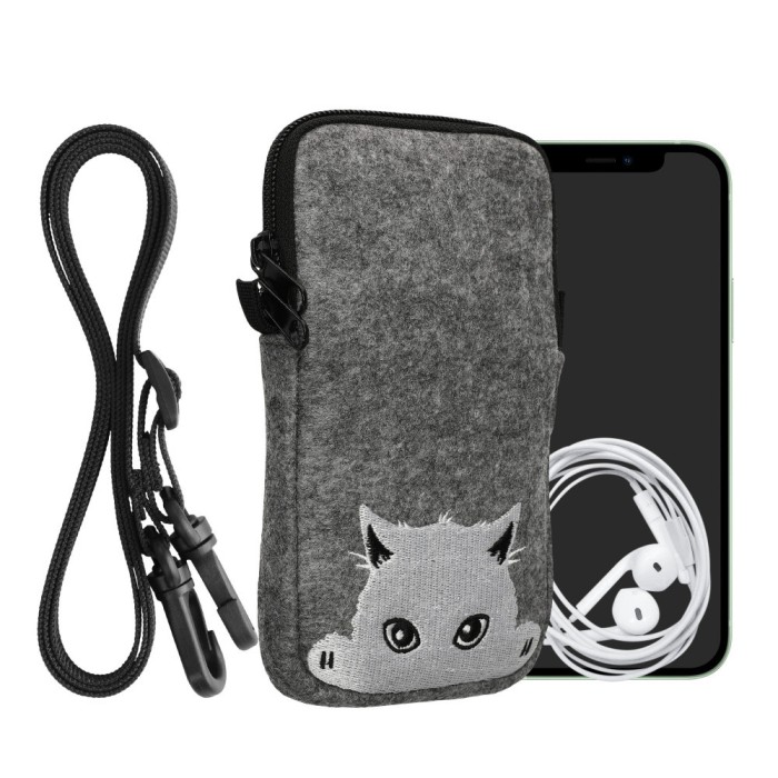 Husa Universala Kwmobile pentru telefon, Marime L - 6.5 inch, Multicolor/Alb, Textil, KWM000016AK023C