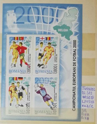 2000 Campionatul European de fotbal 2000 Bl.313 LP1517a MNH Pret 4+1 Lei foto