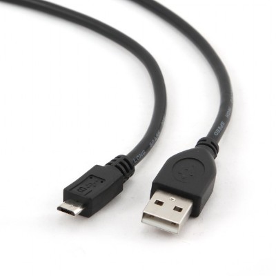 CABLU alimentare si date GEMBIRD, pt. smartphone, USB 2.0 (T) la Micro-USB 2.0 (T), 0.3m, black, &amp;quot;CCP-mUSB2-AMBM-0.3M&amp;quot; (timbru verde 0.08 lei) foto