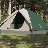 vidaXL Cort de camping pentru 6 persoane, verde, impermeabil