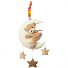 BABY FEHN Music Box Rainbow Teddy on the Moon jucărie suspendabilă contrastantă cu melodie 1 buc