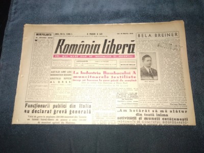 ZIARUL ROMANIA LIBERA 10 MARTIE 1949 foto