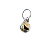 Breloc Lup Luna Sferic - Pandantiv Fashion Argintiu, Accesorii Chei Rucsac, Cadou Bijuterie
