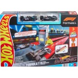 Set pista de curse si 2 masinute, Hot Wheels, Racing Formula 1 Grid, 1:64, JKM88
