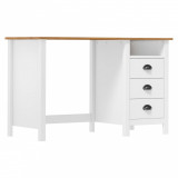 vidaXL Birou Hill Range cu 3 sertare, 120x50x74 cm, lemn masiv de pin