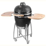 Cumpara ieftin Gratar gradina, grill rotund, ceramic, cu roti, capac, rafturi, 130x73x122 cm, Kamado Egg 21, Strend Pro