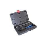 Set Cleste Sertizare Cabluri Electrice, 5 Capete, Asta, Conectori Izolati/Neizolati, Mecanism Clichet Reglabil, Otel Carbon