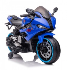 Motocicleta electrica copii, Kinderauto B919, bluetooth, putere 90W, baterie 12V 12Ah, albastra foto