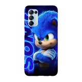 Husa compatibila cu Oppo A55, Viceversa, model Neon Sonic The Hedgehog, Silicon, TPU, Transparent, Carcasa