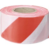 Banda de avertizare, 80 mm x 100m, Alb/Rosu