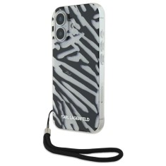 Husa iPhone 16 Karl Lagerfeld IML Luxury, Zebra Pattern&amp;amp;Cord, negru, KLHCP16SHZBPKCCK foto
