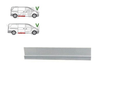 Segment reparatie panou usa Mercedes Vito/ Viano (W639), 01.2003-10.2010; Vito/ Viano (W639), 10.2010-2014, montare dreapta, usa glisanta; lungime 11 foto