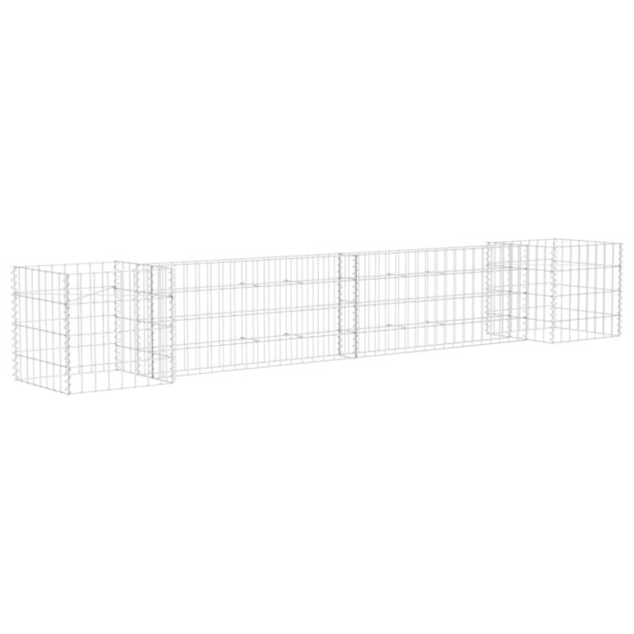 Jardiniera gabion in forma de H, 260 x 40 x 40 cm, sarma otel