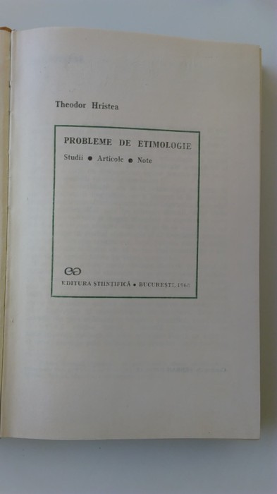 Probleme de etimologie - Theodor Hristea (5+1)5