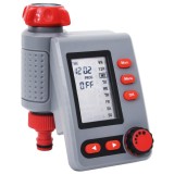 vidaXL Programator Irigații Digital, 1 Racord, Temporizator Udare, Reglabil 1min-4h, LCD, Gri/Roșu