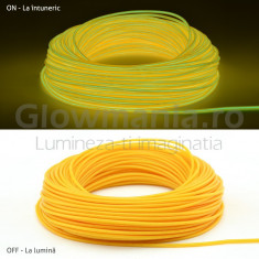 Fir electroluminescent El running Wire, galben, 2.3mm foto