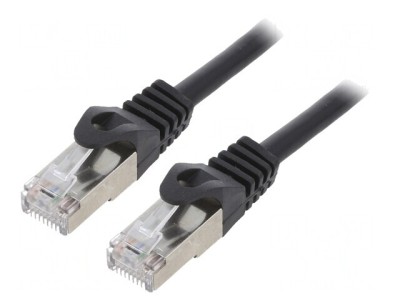 Cablu Patch F/UTP Cat6 2m RJ45 Negru foto