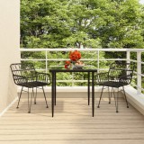 VidaXL Set mobilier de grădină, 3 piese, negru, poliratan
