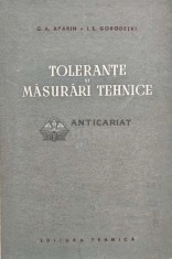Toleranțe si măsurări tehnice - 1956 - G. A. Aparin (AG109)