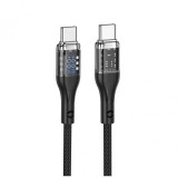 Cablu transfer date si incarcare Hoco U115 USB-C PD100W QC3.0 1m, Negru