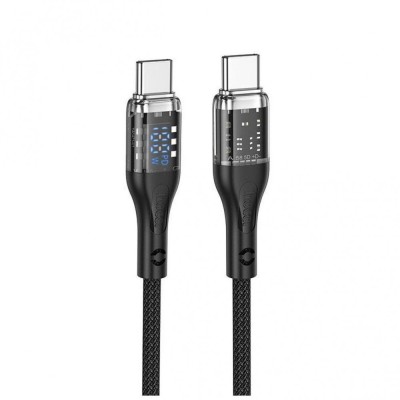 Cablu transfer date si incarcare Hoco U115 USB-C PD100W QC3.0 1m, Negru foto