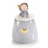 Borcan decorative ceramica multicolora Inger 9x13 cm