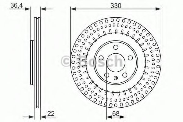 Disc frana AUDI A4 Allroad (8KH, B8) (2009 - 2016) BOSCH 0 986 479 750