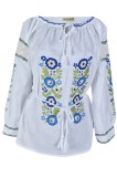 Bluza tip ie dama R2, alb cocos/galben , marimea 3XL