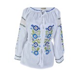 Bluza tip ie dama R2, alb cocos/galben marimea S