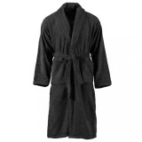 Cumpara ieftin Halat de baie unisex Terry, negru, bumbac 100%, mărime M