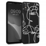 Husa kwmobile pentru Xiaomi Redmi 9A/Redmi 9AT, Silicon, Negru/Alb, 52848.07, Carcasa