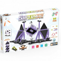 Set de constructie magnetic Supermag Projects Tehnicolor, 85 piese