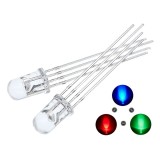 10buc x LED RGB 5mm cu anod comun, tricolore transparente Arduino (LED597)