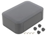Carcasă ABS Gri &Icirc;nchis cu Panou PF 125x85x35mm