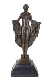 Nud cu esarfa-statueta bronz cu un soclu din marmura PAB056