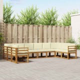 Cumpara ieftin Set de canapele de exterior 10 buc. 10-Locuri Natural si Crem